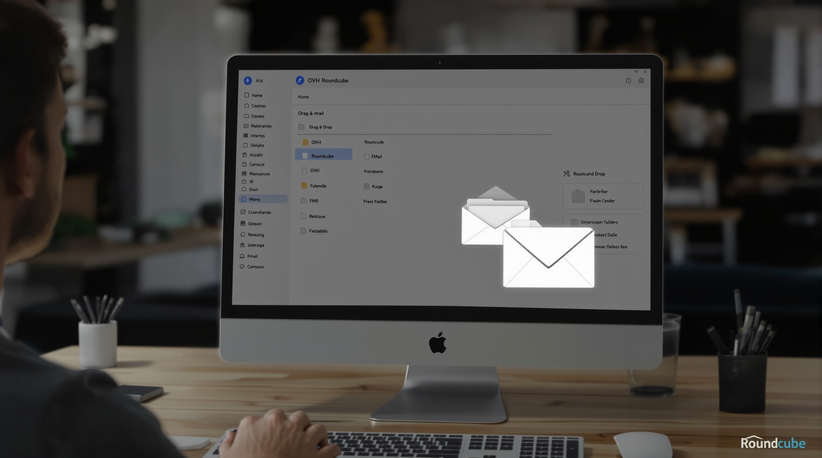 Fonction glisser-déposer emails OVH Roundcube dossier