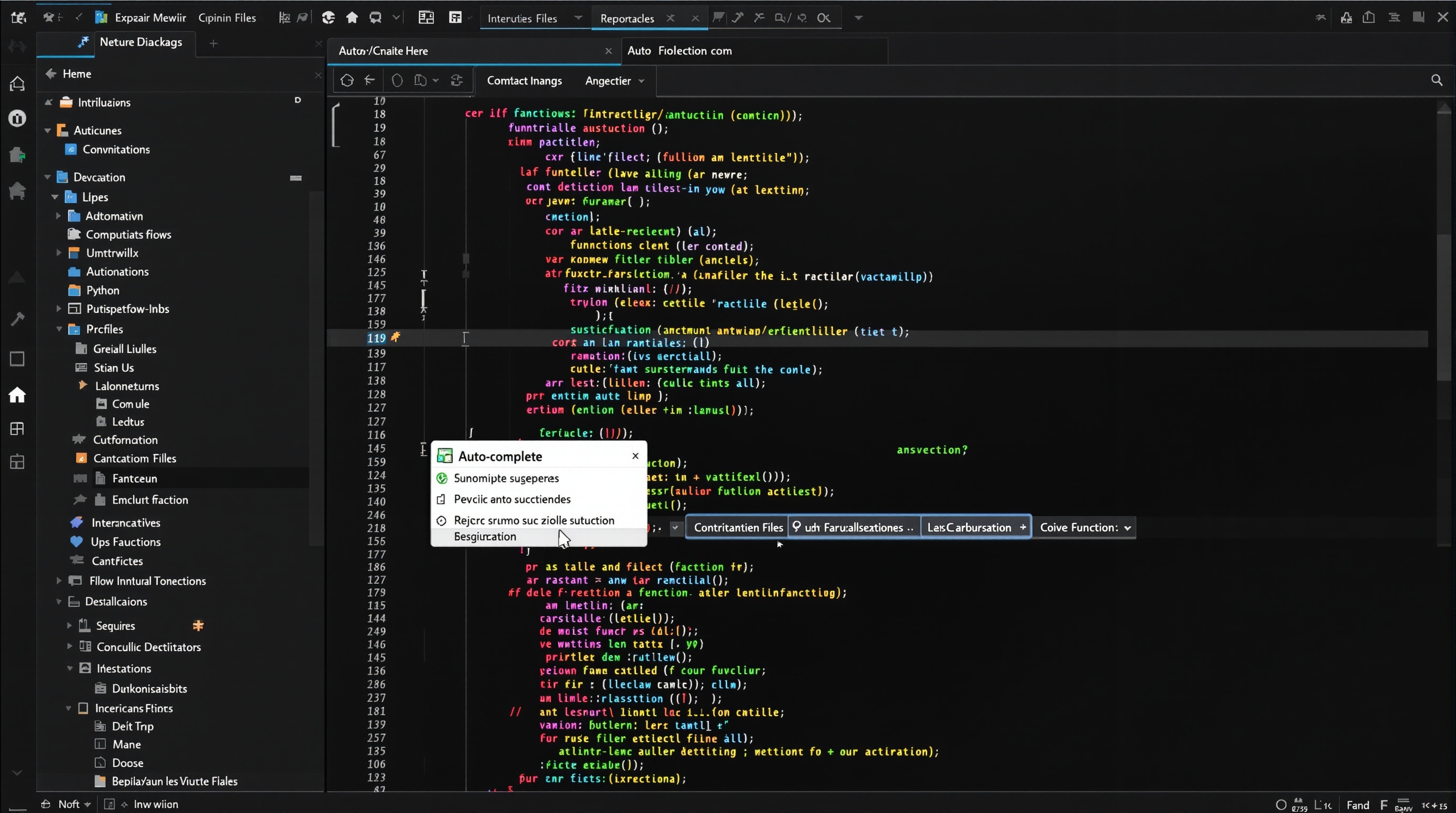 Aide à la saisie dans un IDE moderne: on voit ici du code Python coloré, des suggestions d’autocomplétion s’affichent sous la ligne active. Le développeur gagne en rapidité et évite les fautes.