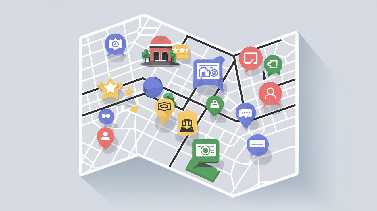 Carte Google Maps contributions icônes utilisateurs