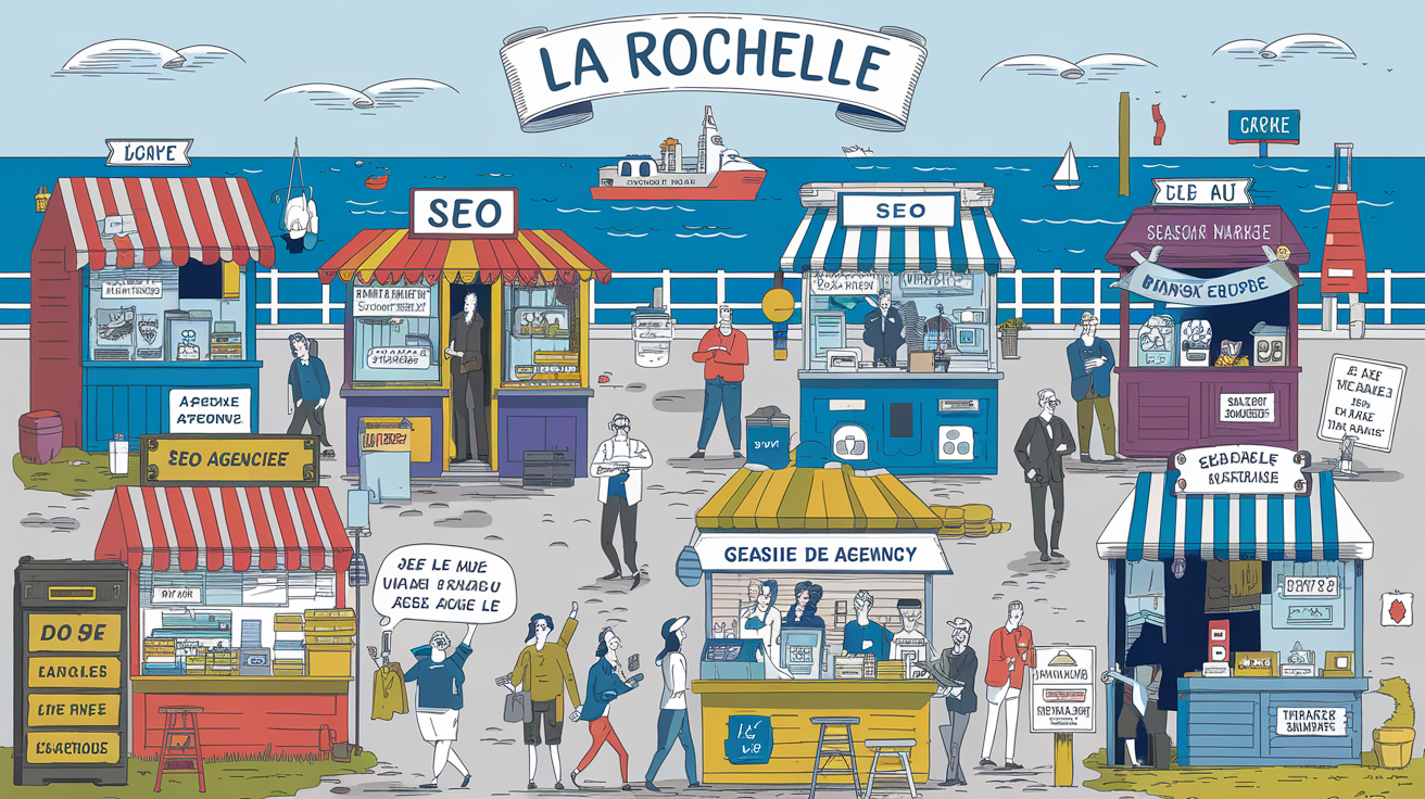 Carte humoristique des agences SEO à La Rochelle