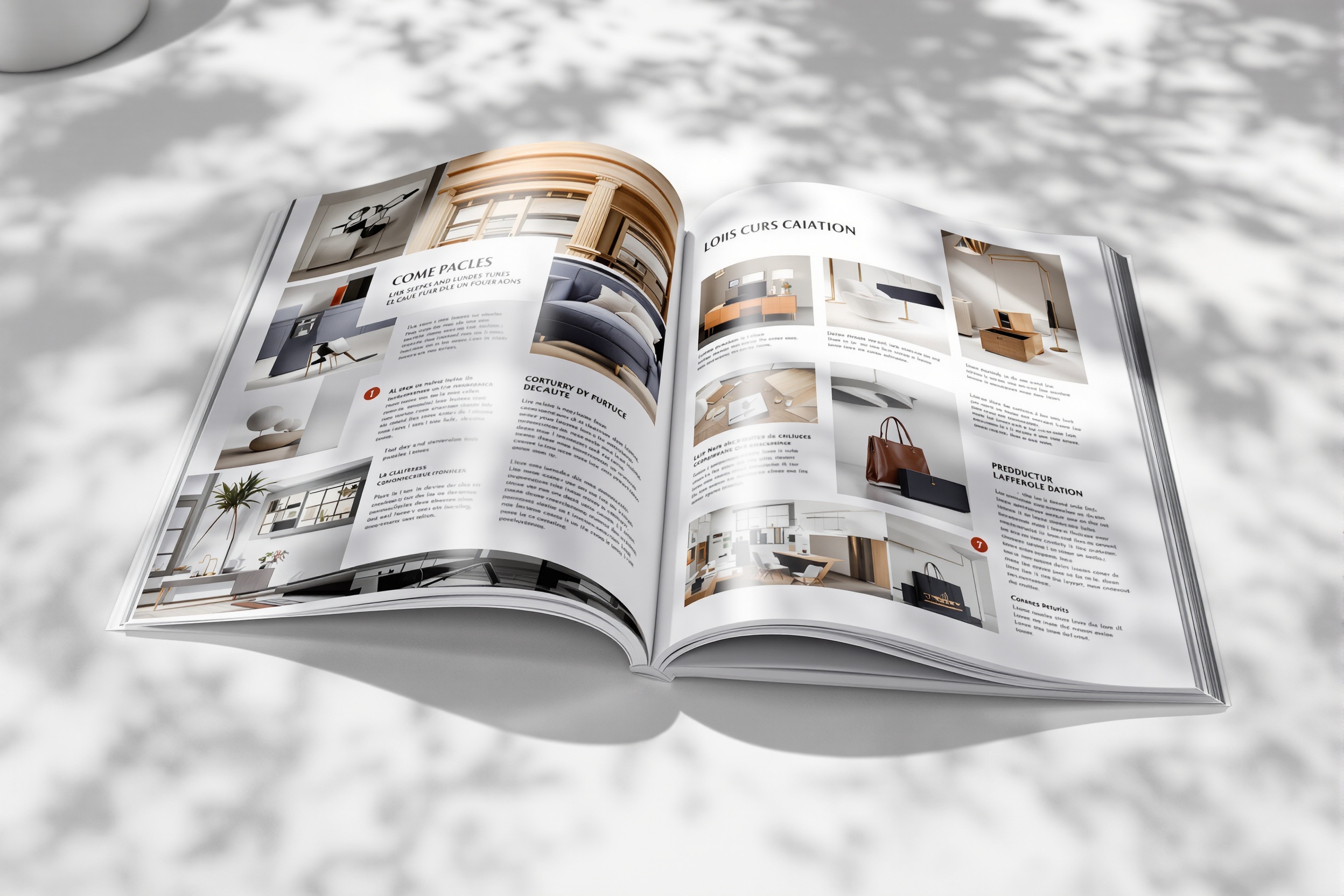 Catalogue produit premium ouvert double page
