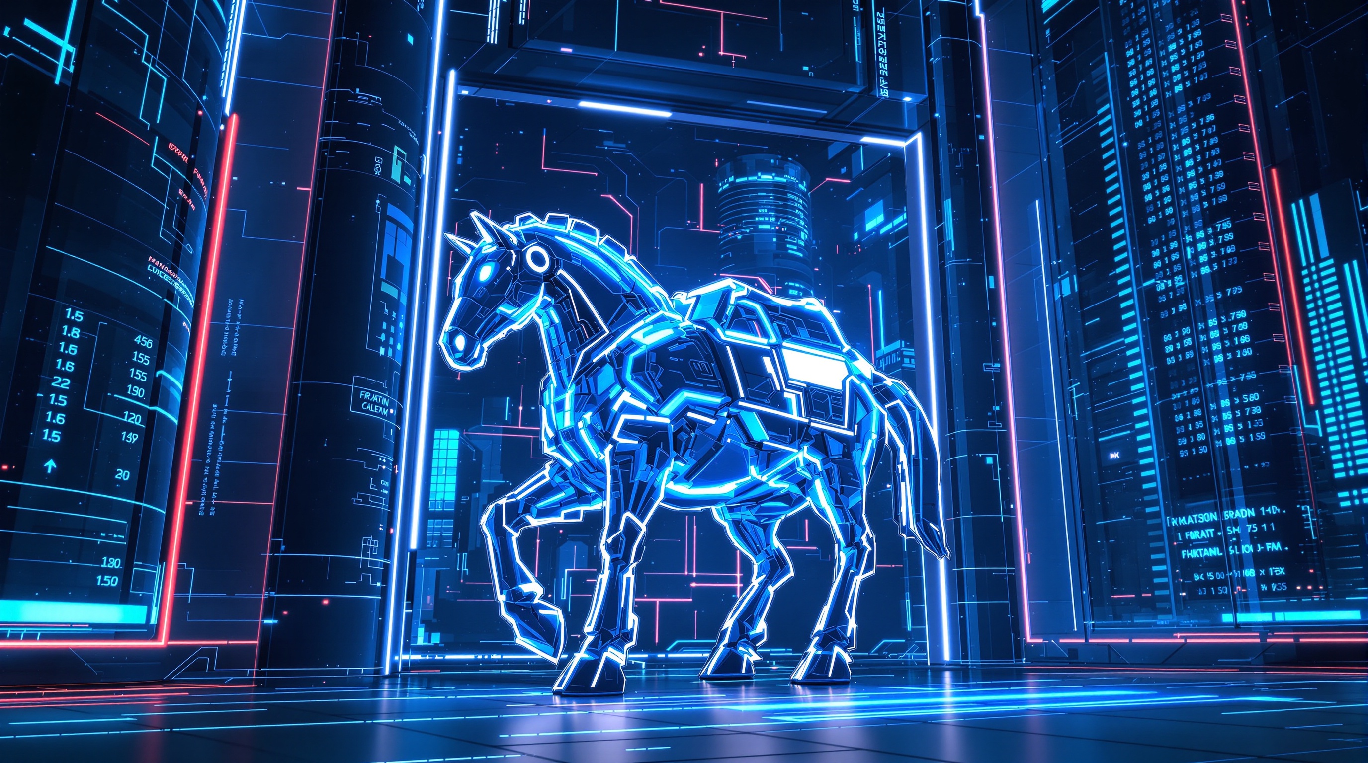 Cheval de Troie digital symbolisant les nouveaux entrants.