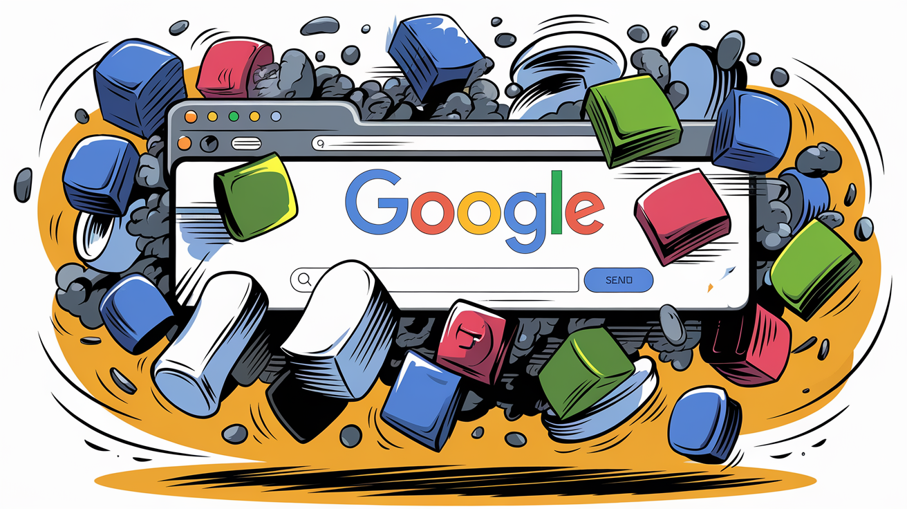 Page Google effondrée façon Google Gravity