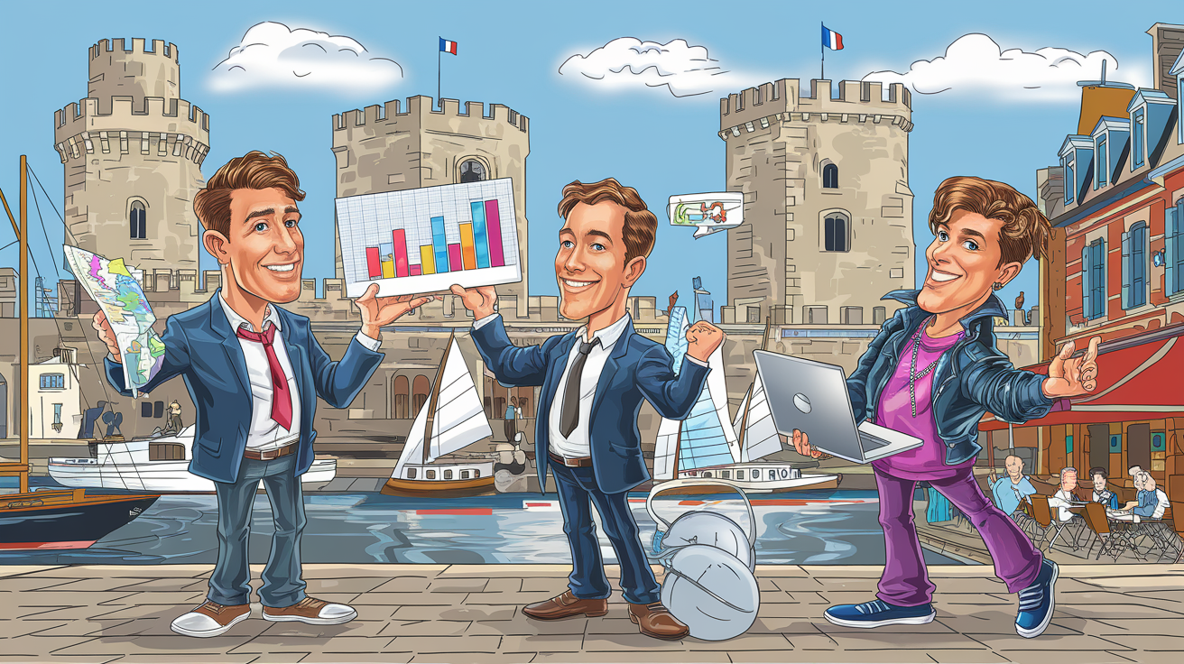 Agences SEO à La Rochelle comparées en mode cartoon portuaire