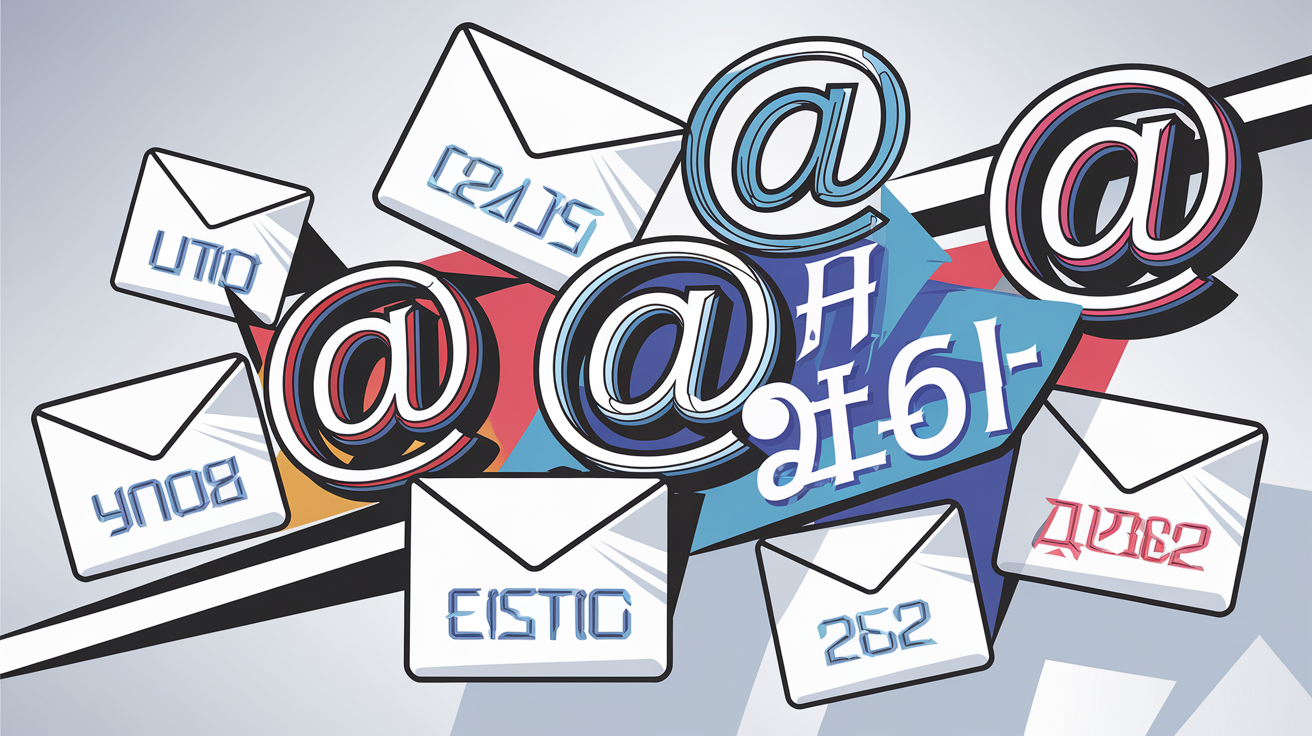 Adresses e-mail internationales illustrant différentes langues et alphabets.
