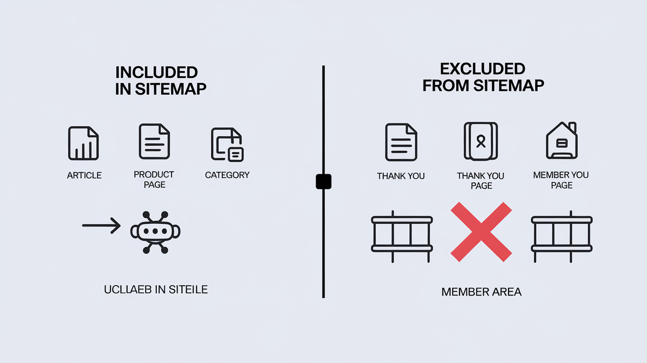 Pages incluses et exclues du sitemap WordPress