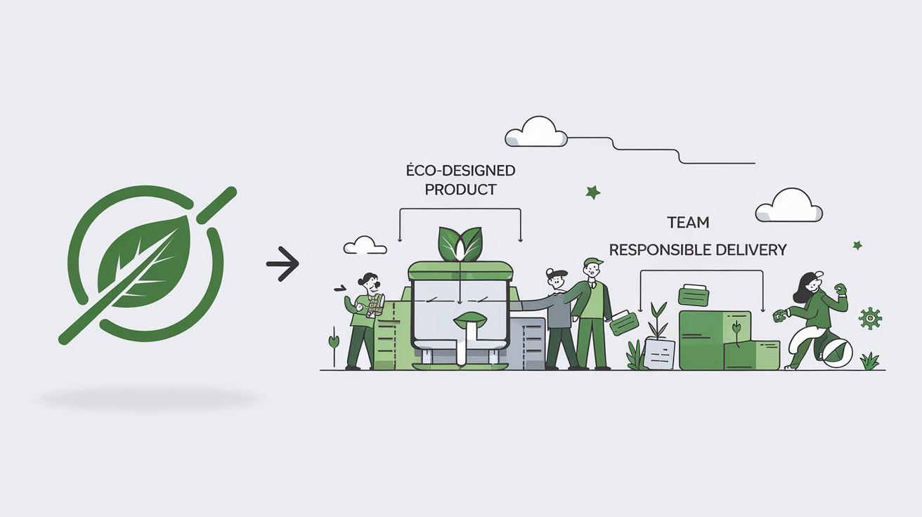 Illustration logo green marketing vs démarche globale