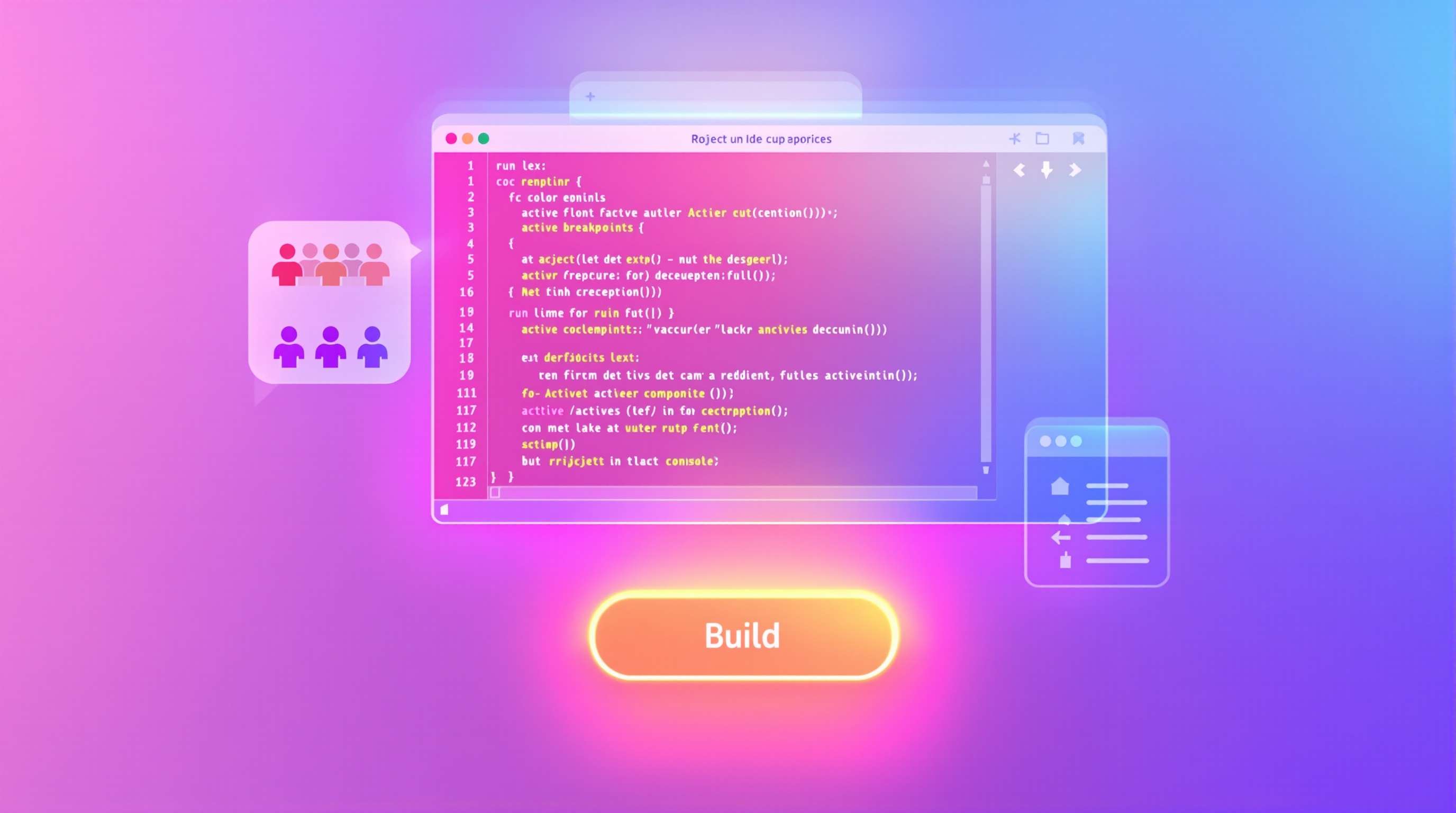 Capture réaliste d’un IDE moderne avec éditeur de code coloré, panneau de débogage, console intégrée et boutons de build.