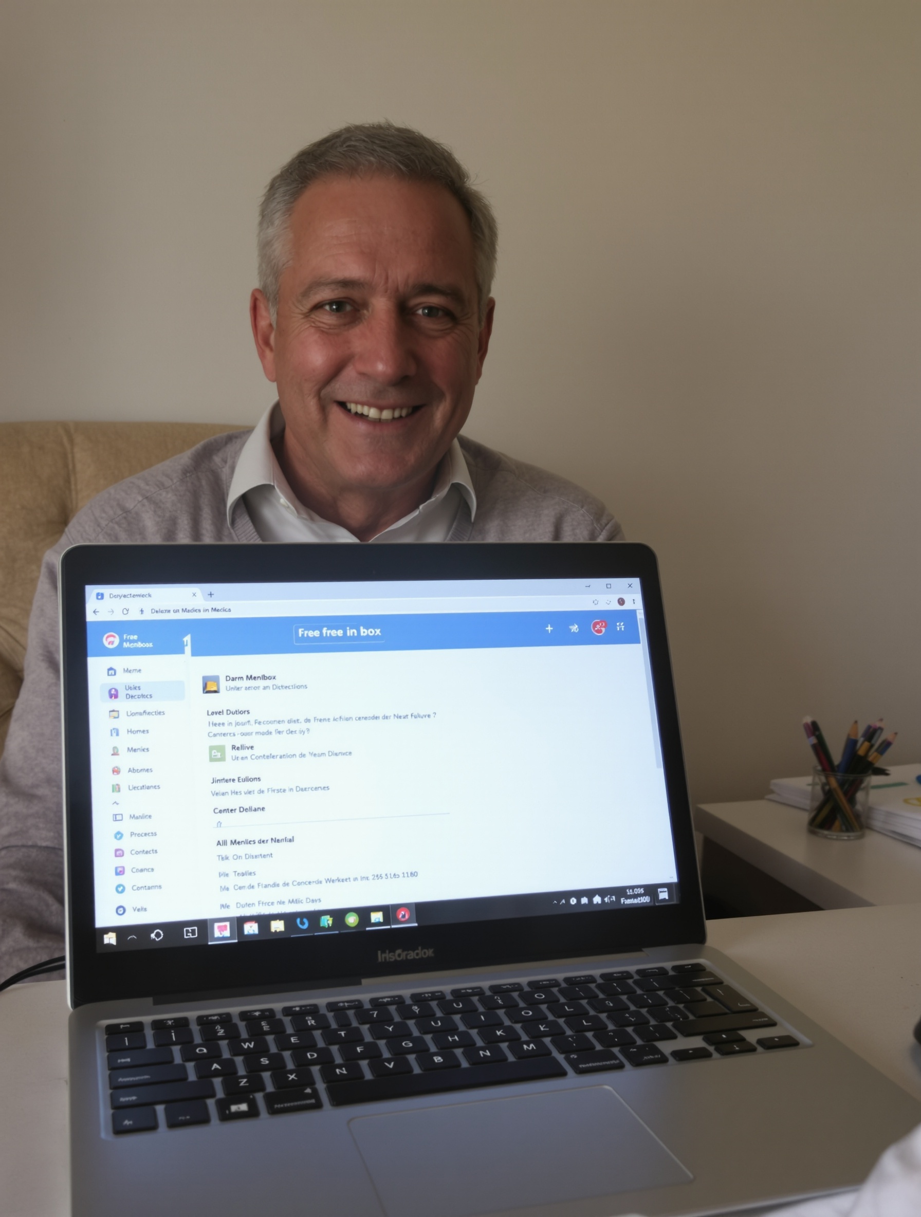 utilisateur heureux devant sa boîte mail free