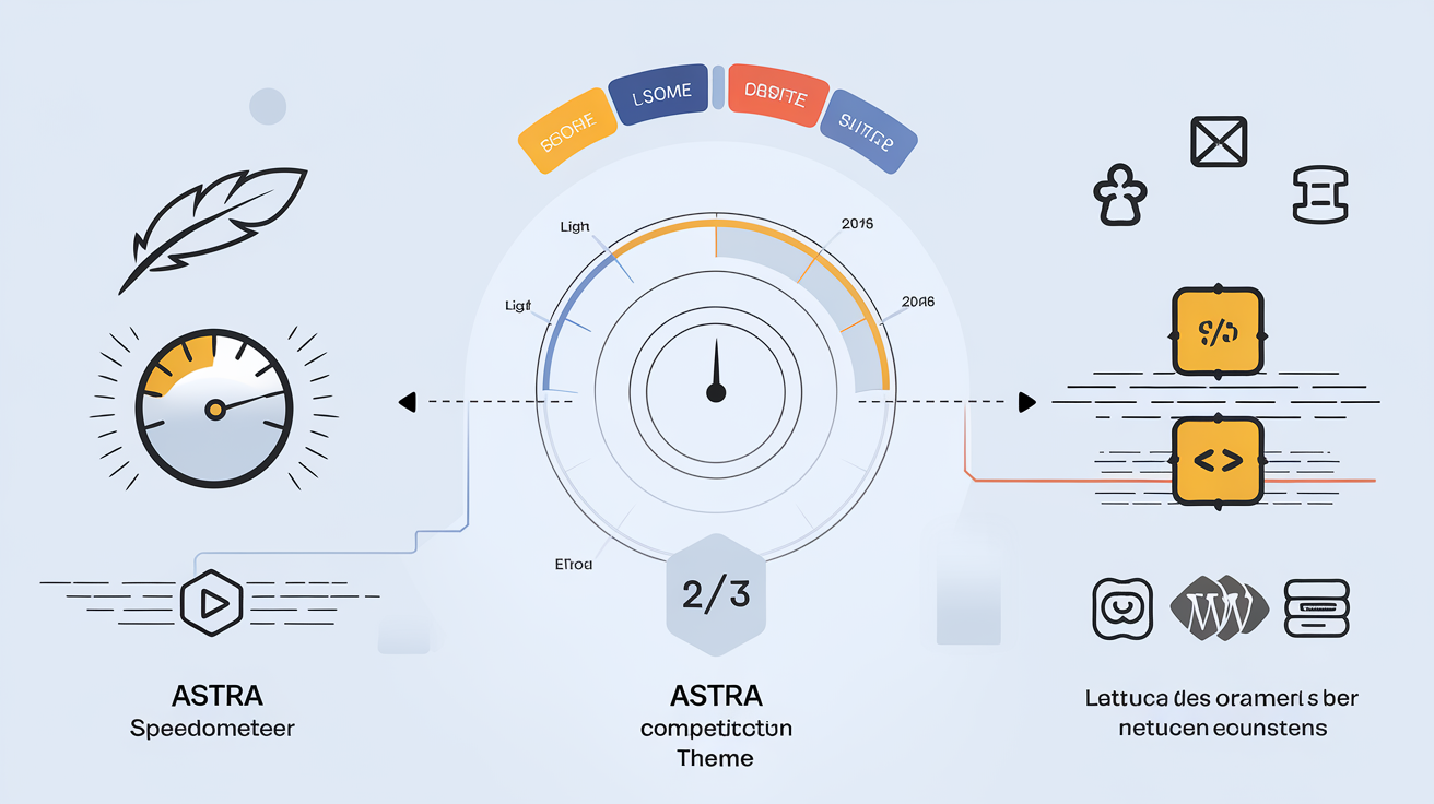 Schéma simplifié montrant la légèreté du code d'Astra par rapport à d'autres thèmes WordPress lourds