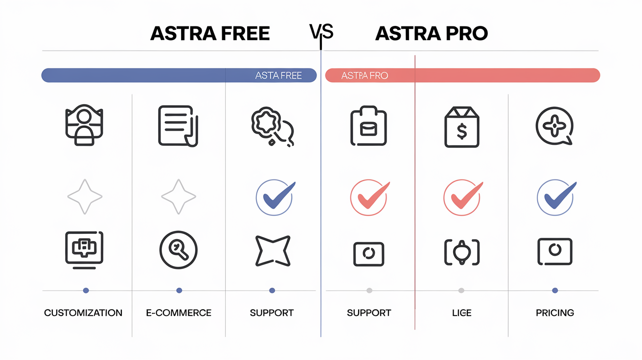 Comparaison simple Astra Gratuit vs Astra Pro