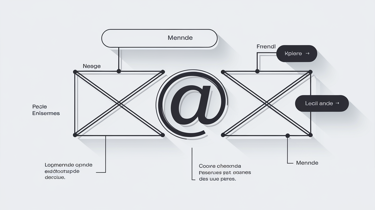 Schéma d'une adresse email avec l'arobase entourée pour illustrer sa fonction de séparateur.