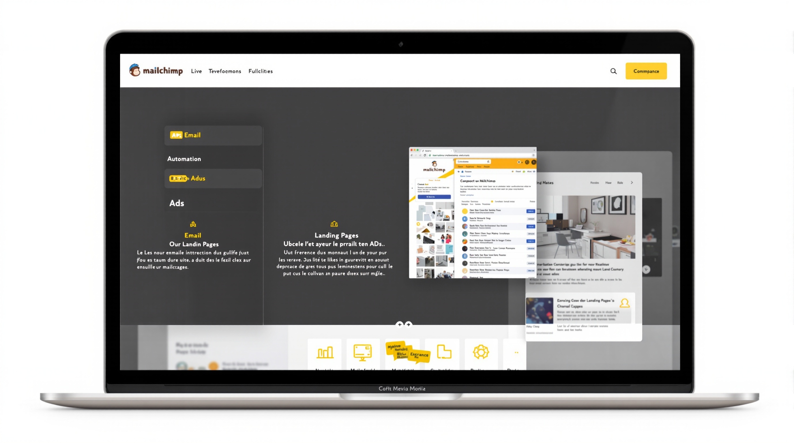 aperçu interface mailchimp fonctionnalités