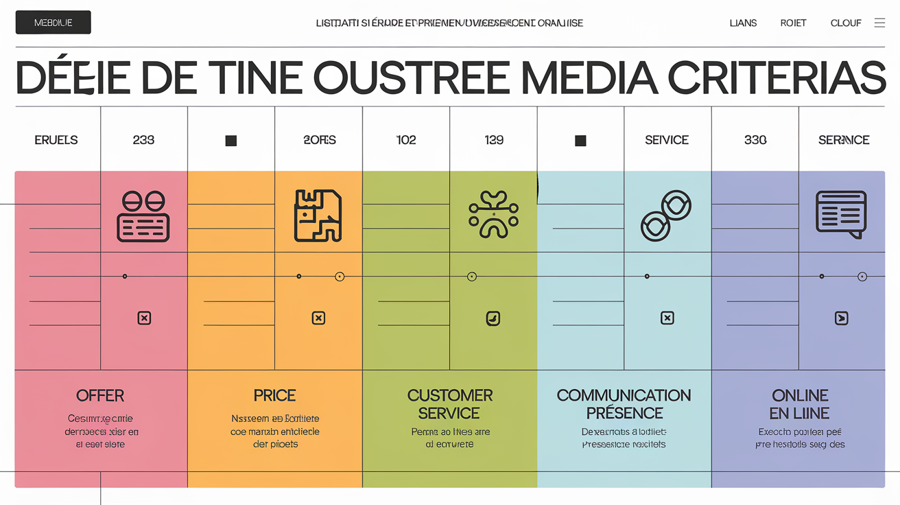 Comparatif visuel des critères analyse concurrentielle.